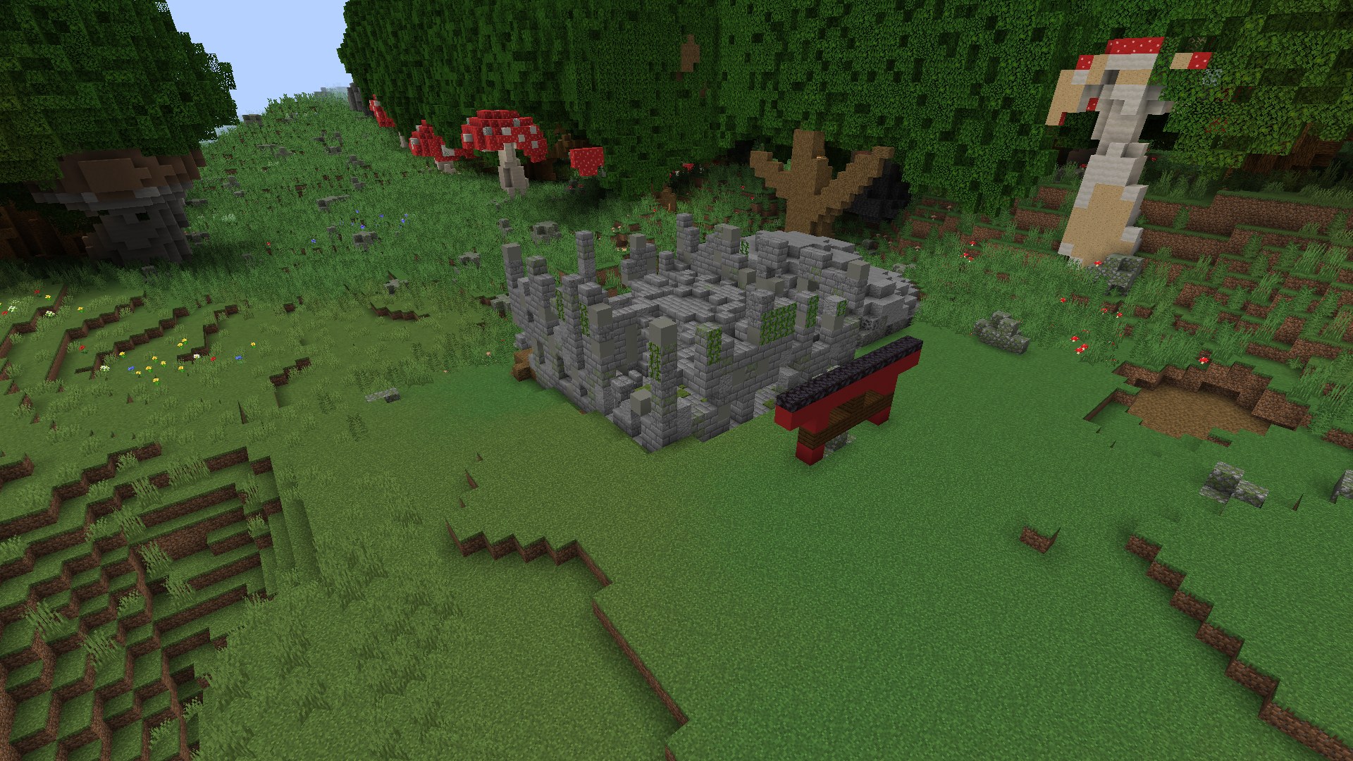 La ruine vue du ciel.